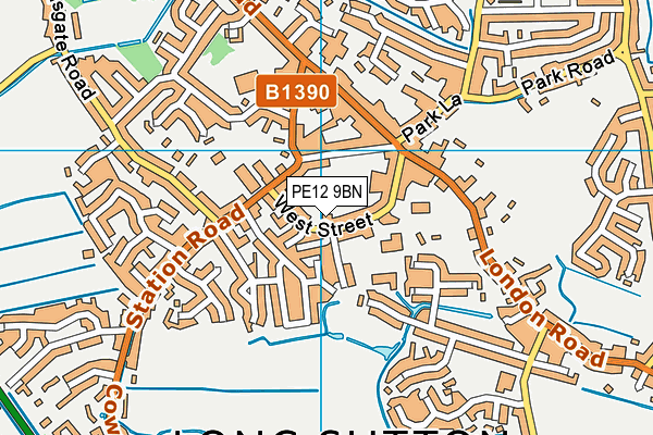 PE12 9BN map - OS VectorMap District (Ordnance Survey)