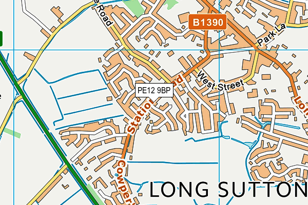 PE12 9BP map - OS VectorMap District (Ordnance Survey)