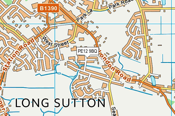 PE12 9BQ map - OS VectorMap District (Ordnance Survey)