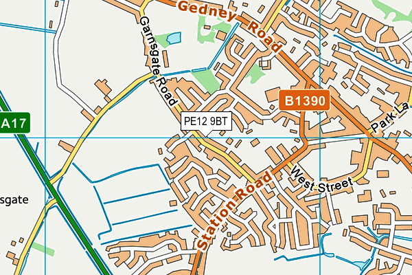PE12 9BT map - OS VectorMap District (Ordnance Survey)