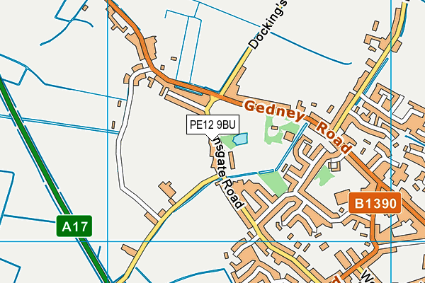 PE12 9BU map - OS VectorMap District (Ordnance Survey)