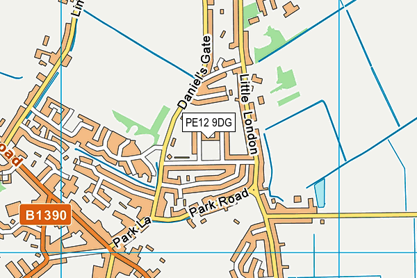 PE12 9DG map - OS VectorMap District (Ordnance Survey)