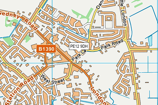PE12 9DH map - OS VectorMap District (Ordnance Survey)