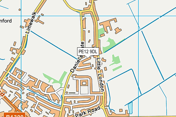 PE12 9DL map - OS VectorMap District (Ordnance Survey)