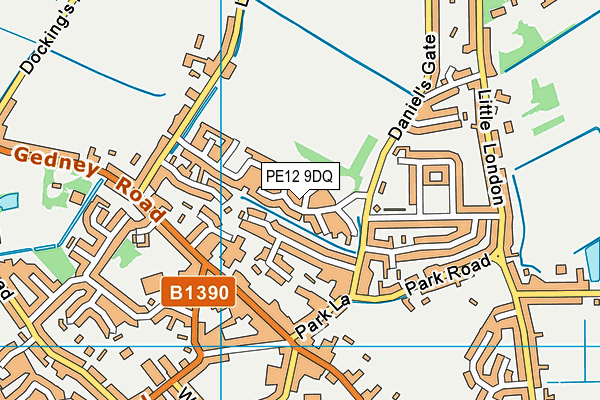 PE12 9DQ map - OS VectorMap District (Ordnance Survey)