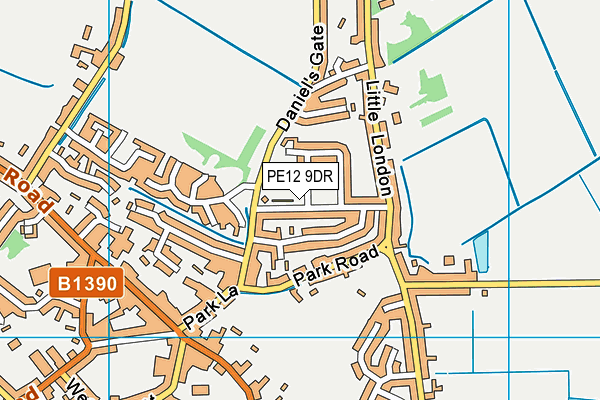 PE12 9DR map - OS VectorMap District (Ordnance Survey)