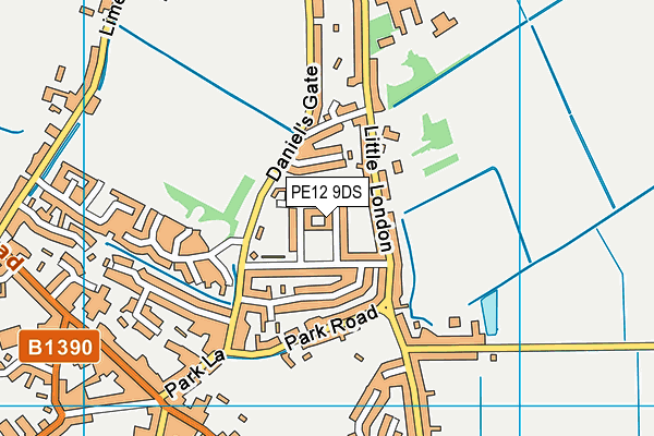 PE12 9DS map - OS VectorMap District (Ordnance Survey)