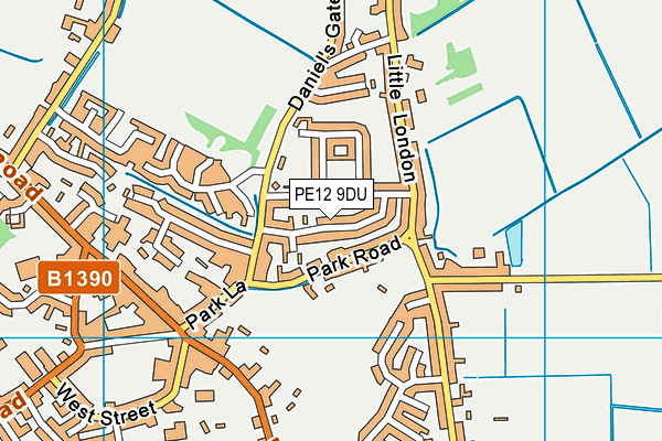 PE12 9DU map - OS VectorMap District (Ordnance Survey)