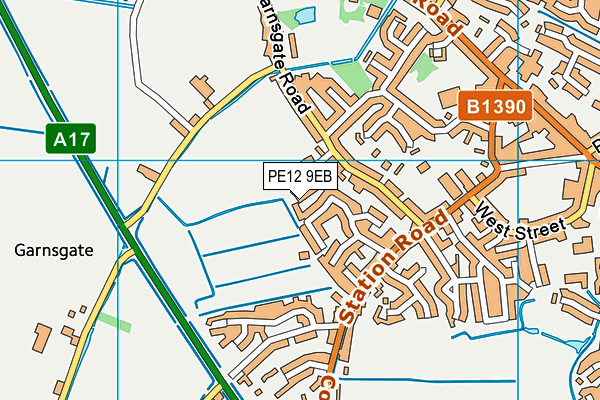 PE12 9EB map - OS VectorMap District (Ordnance Survey)