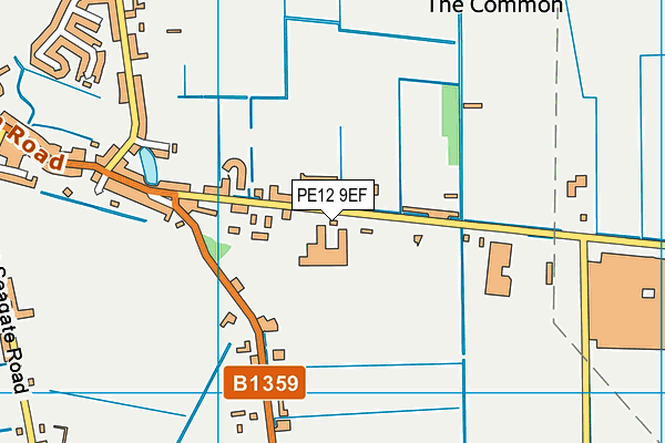 PE12 9EF map - OS VectorMap District (Ordnance Survey)