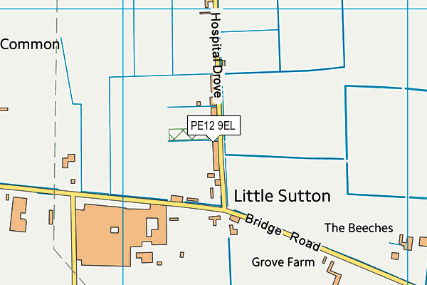 PE12 9EL map - OS VectorMap District (Ordnance Survey)