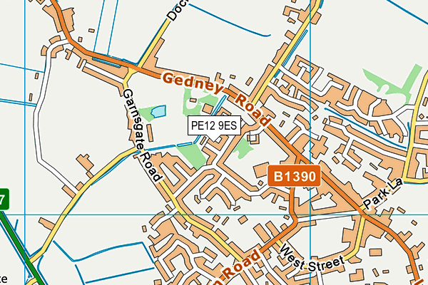 PE12 9ES map - OS VectorMap District (Ordnance Survey)