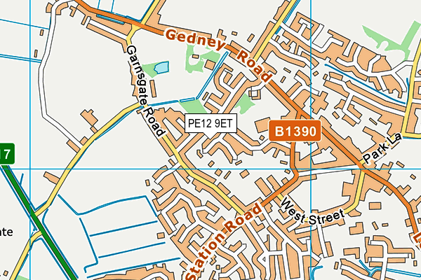 PE12 9ET map - OS VectorMap District (Ordnance Survey)