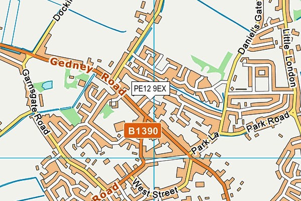 PE12 9EX map - OS VectorMap District (Ordnance Survey)