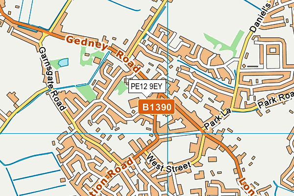 PE12 9EY map - OS VectorMap District (Ordnance Survey)