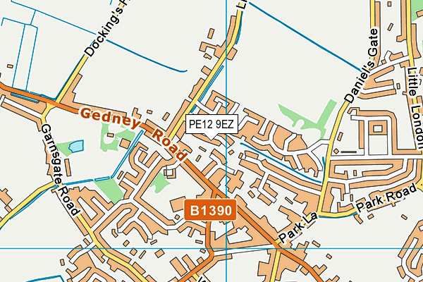 PE12 9EZ map - OS VectorMap District (Ordnance Survey)