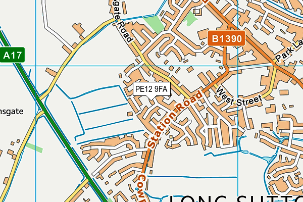 PE12 9FA map - OS VectorMap District (Ordnance Survey)