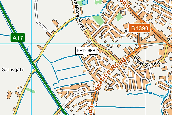 PE12 9FB map - OS VectorMap District (Ordnance Survey)