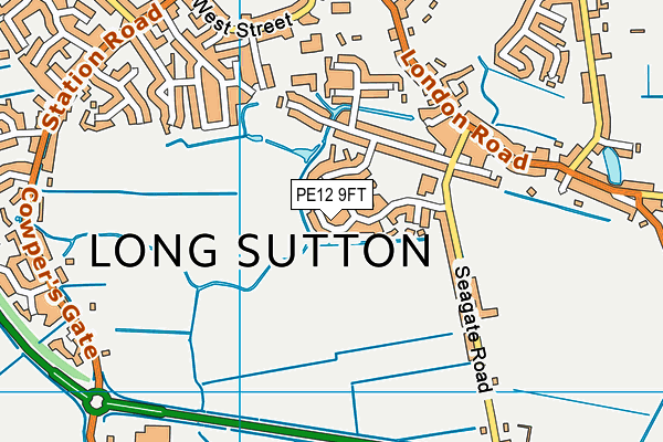 PE12 9FT map - OS VectorMap District (Ordnance Survey)