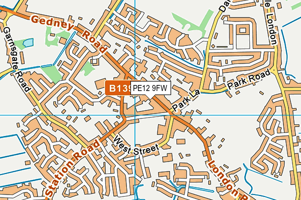 PE12 9FW map - OS VectorMap District (Ordnance Survey)