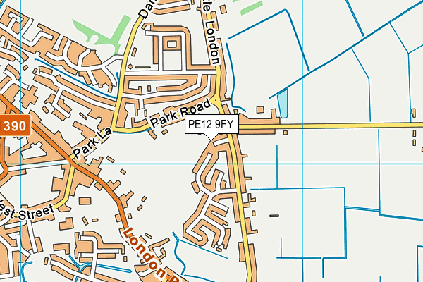 PE12 9FY map - OS VectorMap District (Ordnance Survey)