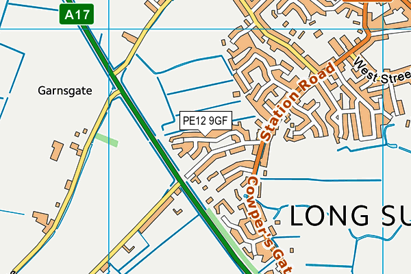 PE12 9GF map - OS VectorMap District (Ordnance Survey)