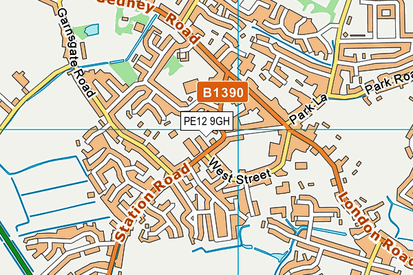 PE12 9GH map - OS VectorMap District (Ordnance Survey)