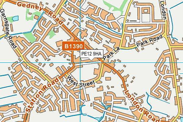 PE12 9HA map - OS VectorMap District (Ordnance Survey)