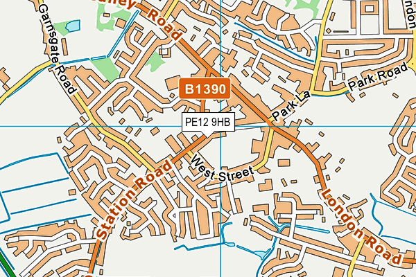 PE12 9HB map - OS VectorMap District (Ordnance Survey)