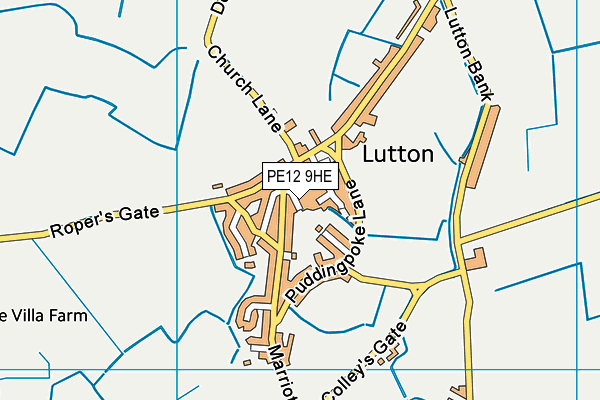 PE12 9HE map - OS VectorMap District (Ordnance Survey)