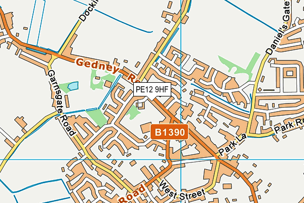 PE12 9HF map - OS VectorMap District (Ordnance Survey)