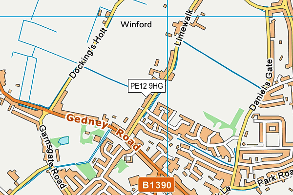 PE12 9HG map - OS VectorMap District (Ordnance Survey)