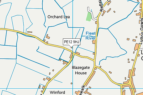 PE12 9HJ map - OS VectorMap District (Ordnance Survey)