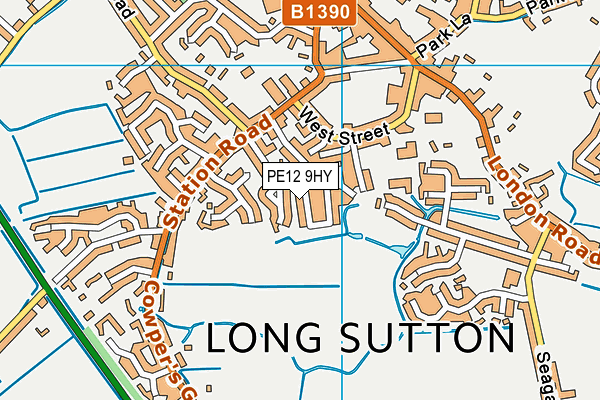 PE12 9HY map - OS VectorMap District (Ordnance Survey)