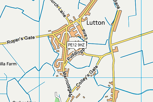 PE12 9HZ map - OS VectorMap District (Ordnance Survey)