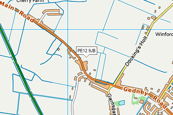PE12 9JB map - OS VectorMap District (Ordnance Survey)