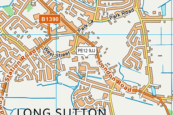 PE12 9JJ map - OS VectorMap District (Ordnance Survey)