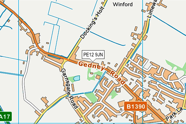 PE12 9JN map - OS VectorMap District (Ordnance Survey)