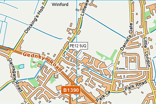 PE12 9JQ map - OS VectorMap District (Ordnance Survey)