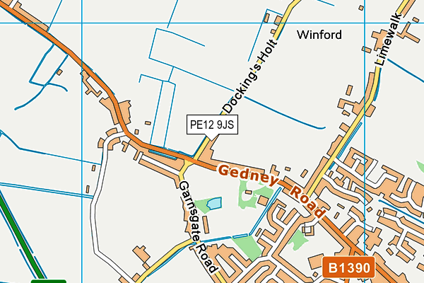 PE12 9JS map - OS VectorMap District (Ordnance Survey)