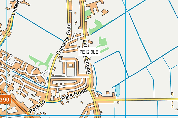 PE12 9LE map - OS VectorMap District (Ordnance Survey)