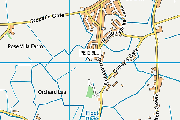 PE12 9LU map - OS VectorMap District (Ordnance Survey)