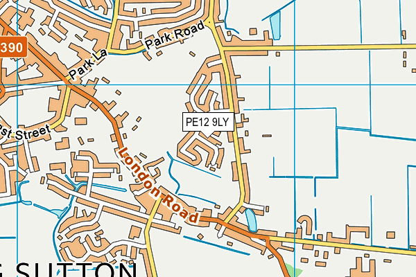 PE12 9LY map - OS VectorMap District (Ordnance Survey)