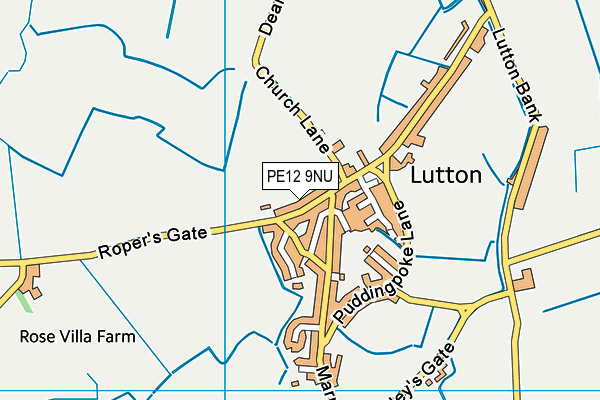 PE12 9NU map - OS VectorMap District (Ordnance Survey)