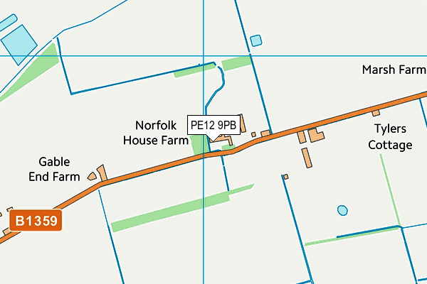 PE12 9PB map - OS VectorMap District (Ordnance Survey)