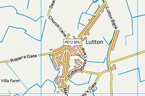 PE12 9PU map - OS VectorMap District (Ordnance Survey)