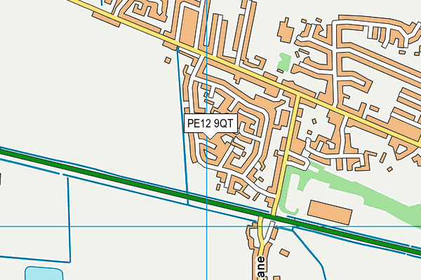 PE12 9QT map - OS VectorMap District (Ordnance Survey)