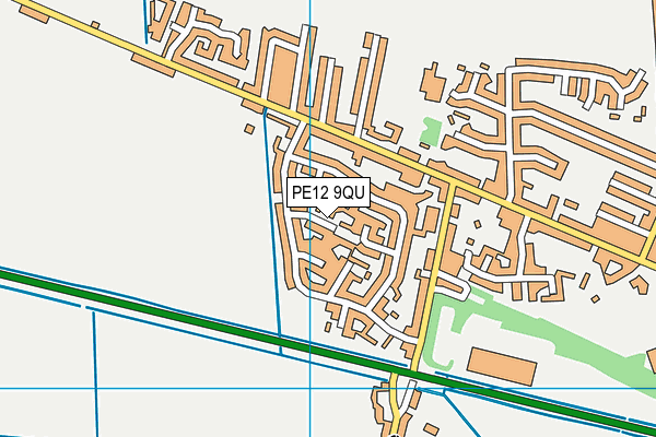 PE12 9QU map - OS VectorMap District (Ordnance Survey)