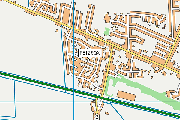 PE12 9QX map - OS VectorMap District (Ordnance Survey)