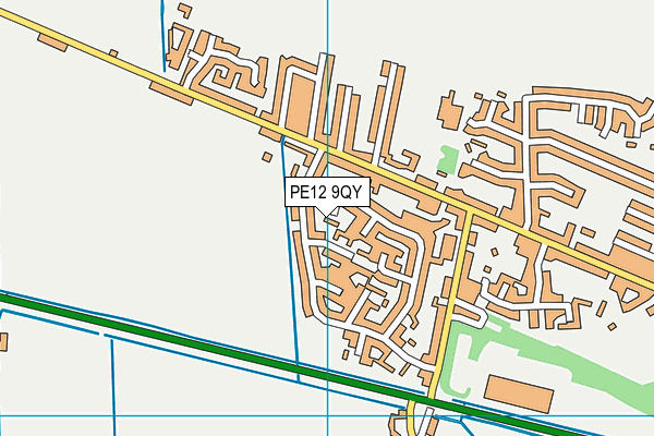 PE12 9QY map - OS VectorMap District (Ordnance Survey)